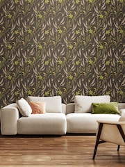Hoopla Walls Charcoal Coral Springtime Meadow 10M Wallpaper - Image 1 of 2