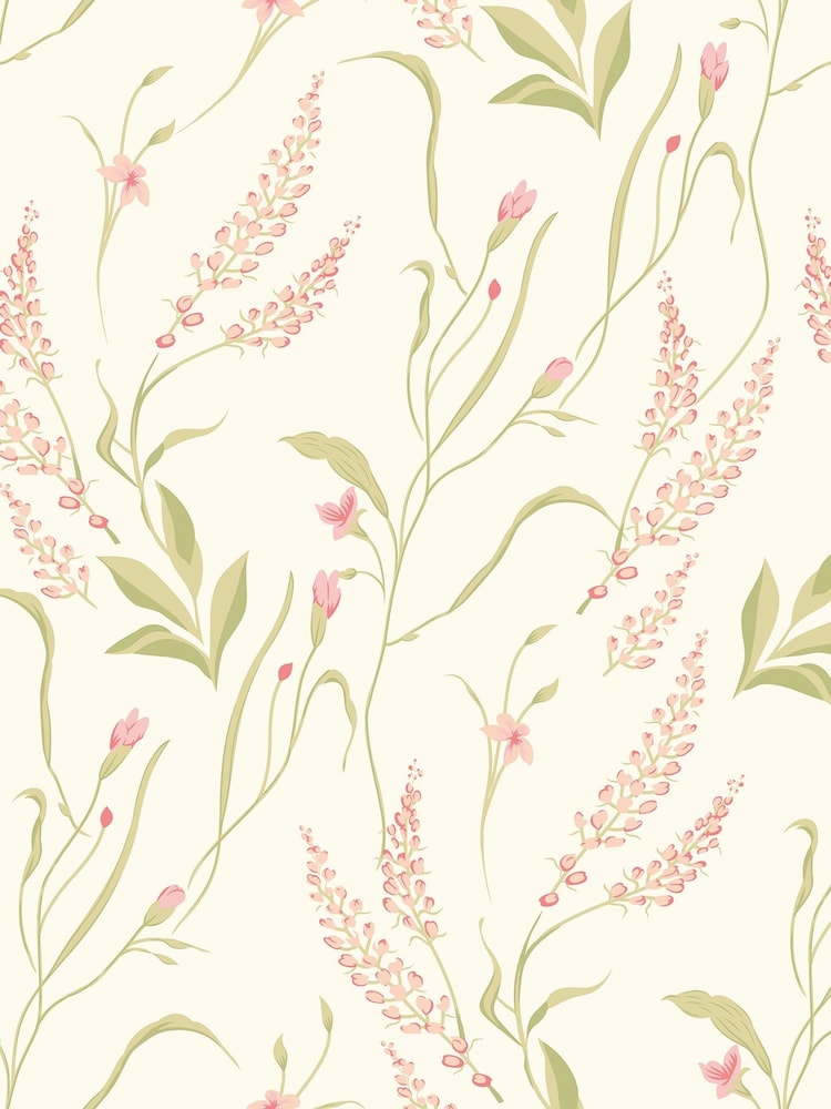 Hoopla Walls Coral Blossom Springtime Meadow 10M Wallpaper - Image 2 of 2