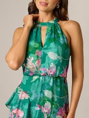 Adrianna Papell Green Petite Printed Mermaid Dress - Image 5 of 6