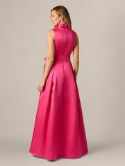 Adrianna Papell Pink Mikado Tie Front Dress - Image 2 of 5