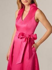 Adrianna Papell Pink Mikado Tie Front Dress - Image 4 of 5