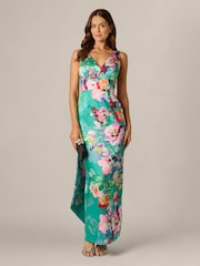 Adrianna Papell Printed Mikado Bow Back Gown - Bild 3 von 6