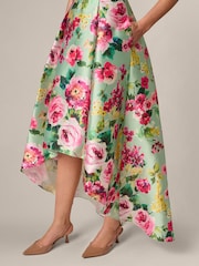 Adrianna Papell Green High Low Twill Dress - Image 5 of 6