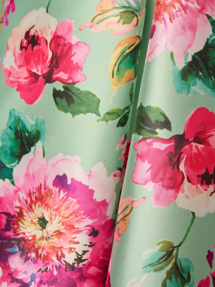 Adrianna Papell Green High Low Twill Dress - Image 6 of 6