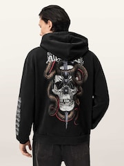 AllSaints Black Araknid Hoodie - Image 5 of 7