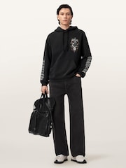 AllSaints Black Araknid Hoodie - Image 6 of 7