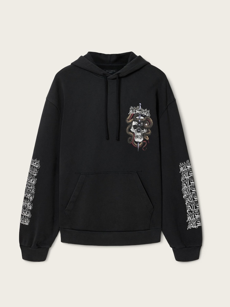 AllSaints Black Araknid Hoodie - Image 7 of 7