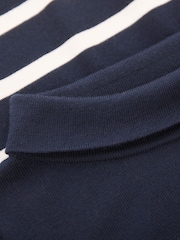Celtic & Co. Blue Merino Blend Fine Knit Collared Jumper - Image 5 of 7