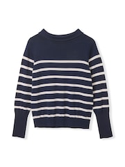 Celtic & Co. Blue Merino Blend Fine Knit Collared Jumper - Image 7 of 7