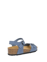 Celtic & Co. Blue Low Wedge Double Buckle Sandals - Image 3 of 7