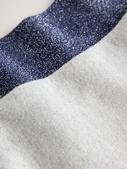 Navy Blue / Silver Disco Together' Slogan Sparkle Ankle Socks 2 Pack - Image 2 of 5