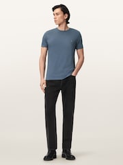 AllSaints Waved Blue Tonic Short Sleeve Crew T-Shirt - Image 2 of 5