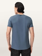 AllSaints Waved Blue Tonic Short Sleeve Crew T-Shirt - Image 4 of 5