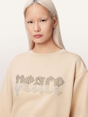 AllSaints Cream Peace Pippa Sweatshirt - Image 1 of 7