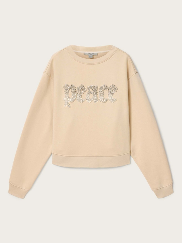 AllSaints Cream Peace Pippa Sweatshirt - Image 7 of 7