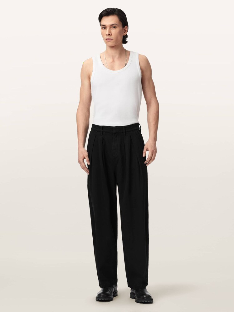 AllSaints Black Becco Trousers - Image 2 of 6