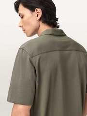 AllSaints Green Hudson Short Sleeve Shirt - Image 3 of 6