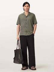 AllSaints Green Hudson Short Sleeve Shirt - Image 5 of 6