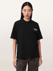 AllSaints Black Dreamer Etta T-Shirt - Image 1 of 7