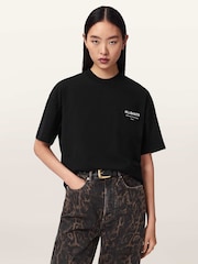 AllSaints Black Dreamer Etta T-Shirt - Image 2 of 7