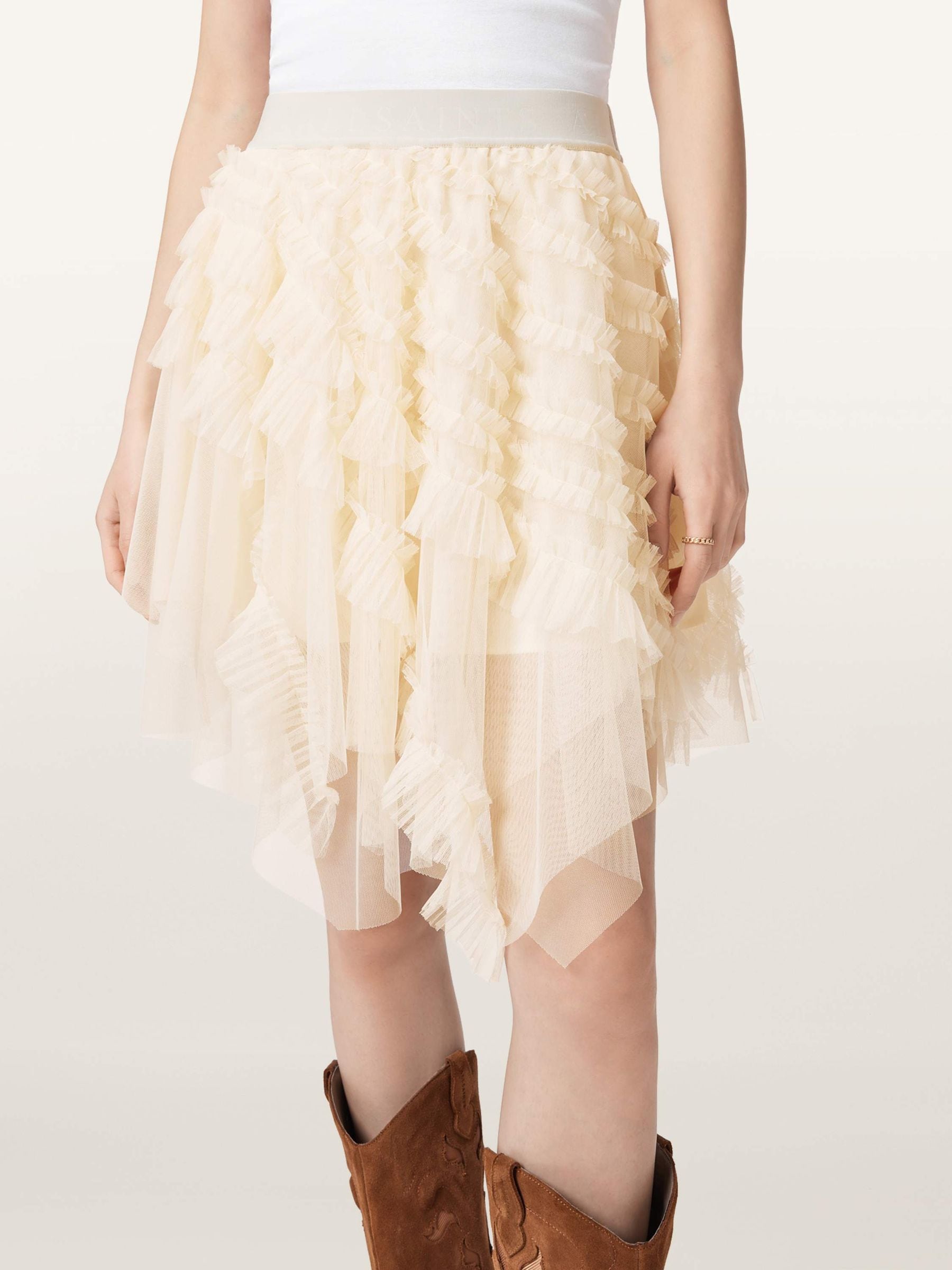 Buy AllSaints Cream Jayde Tulle Skirt from Next USA