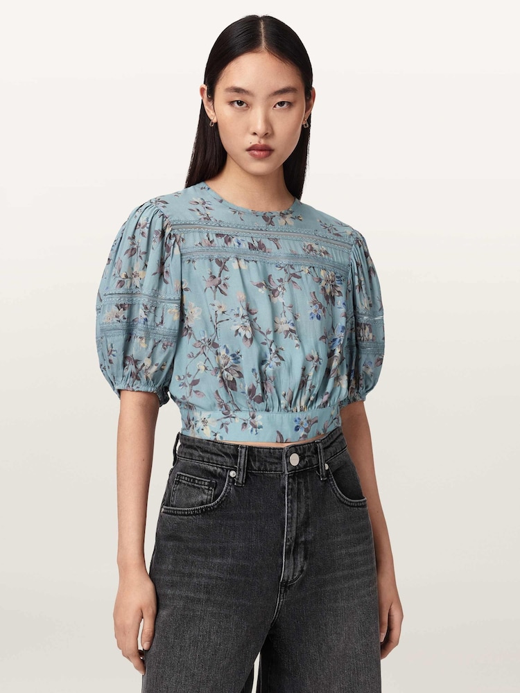 AllSaints Blue Peony Top - Image 1 of 5