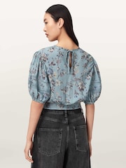 AllSaints Blue Peony Top - Image 2 of 5
