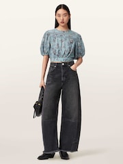 AllSaints Blue Peony Top - Image 3 of 5