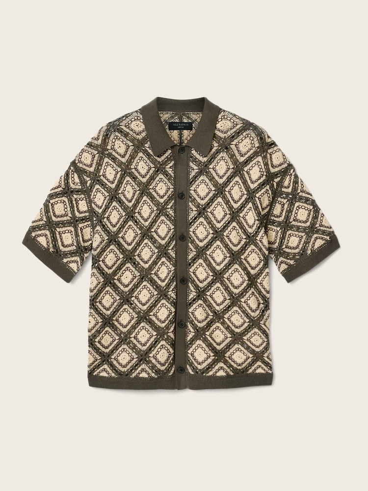 AllSaints Green Morena Short Sleeve Cardigan - Image 6 of 6 AllSaints Green Morena Short Sleeve Cardigan - Image 6 of 6