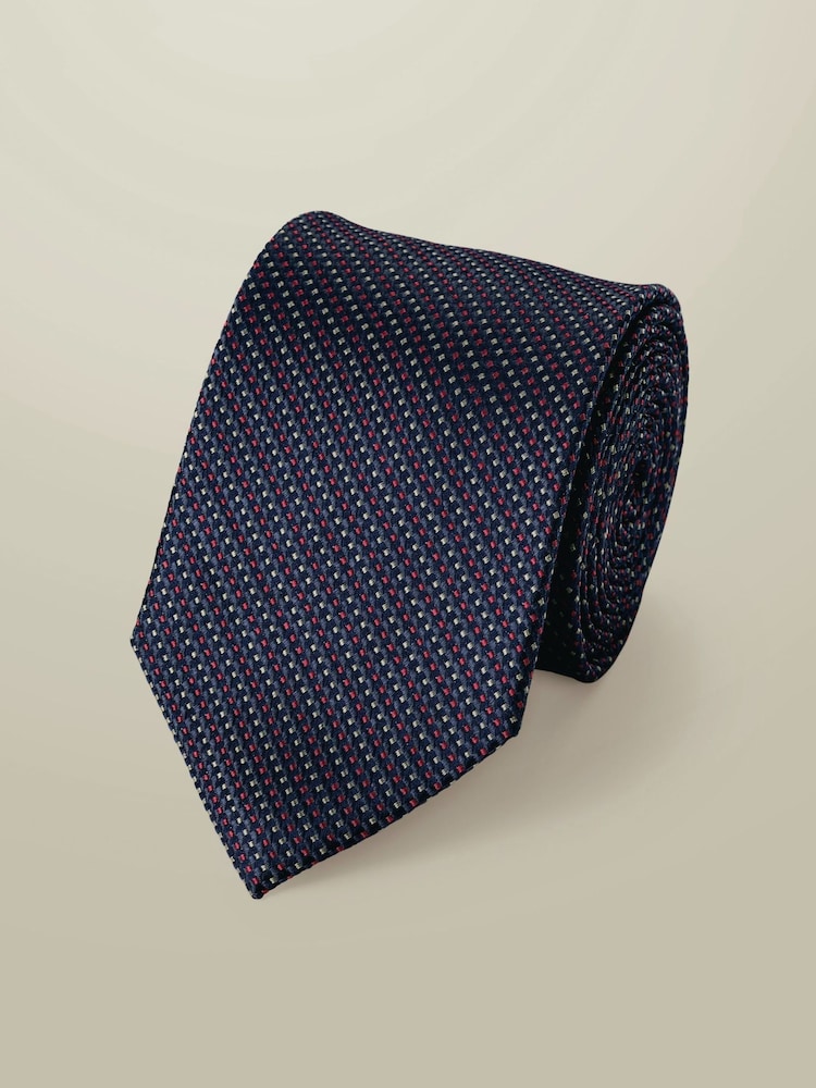 Charles Tyrwhitt Blue Patterned Silk Tie - Image 1 of 2