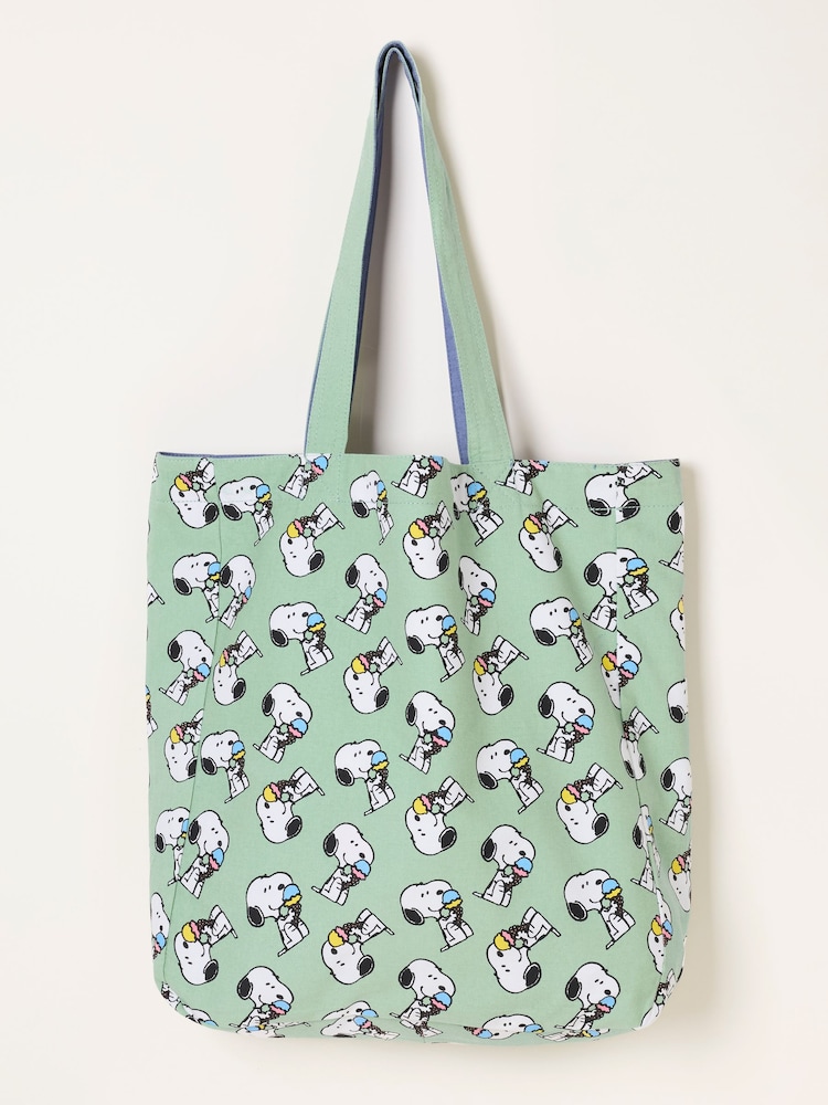 FatFace Blue Summer Snoopy Reversible Tote Bag - Image 2 of 3