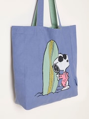 FatFace Blue Summer Snoopy Reversible Tote Bag - Image 3 of 3