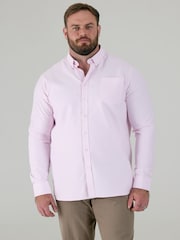 Ροζ - D555 RICHARD Κλασικό πουκάμισο Oxford με Μακρύ μανίκι και κουμπιά και τσέπη στο Στήθος - Εικόνα 1 από 9