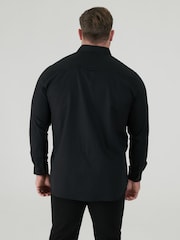 Μαύρο - D555 RICHARD Κλασικό πουκάμισο Oxford με Μακρύ μανίκι και κουμπιά και τσέπη στο Στήθος - Εικόνα 3 από 9