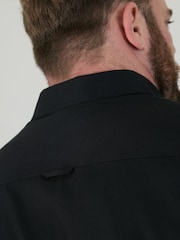 Μαύρο - D555 RICHARD Κλασικό πουκάμισο Oxford με Μακρύ μανίκι και κουμπιά και τσέπη στο Στήθος - Εικόνα 5 από 9