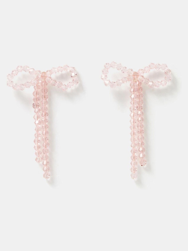 Accessorize Beaded Bow Drop Earrings - Изображение 1 2