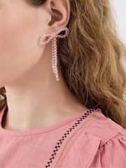 Accessorize Beaded Bow Drop Earrings - Изображение 2 2