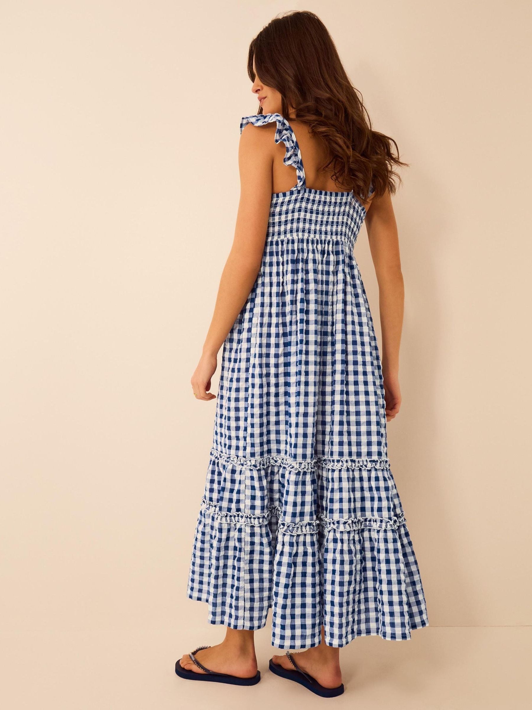 Buy Accessorize Blue Gingham Print Ruffle Midi Dress from Next Canada
