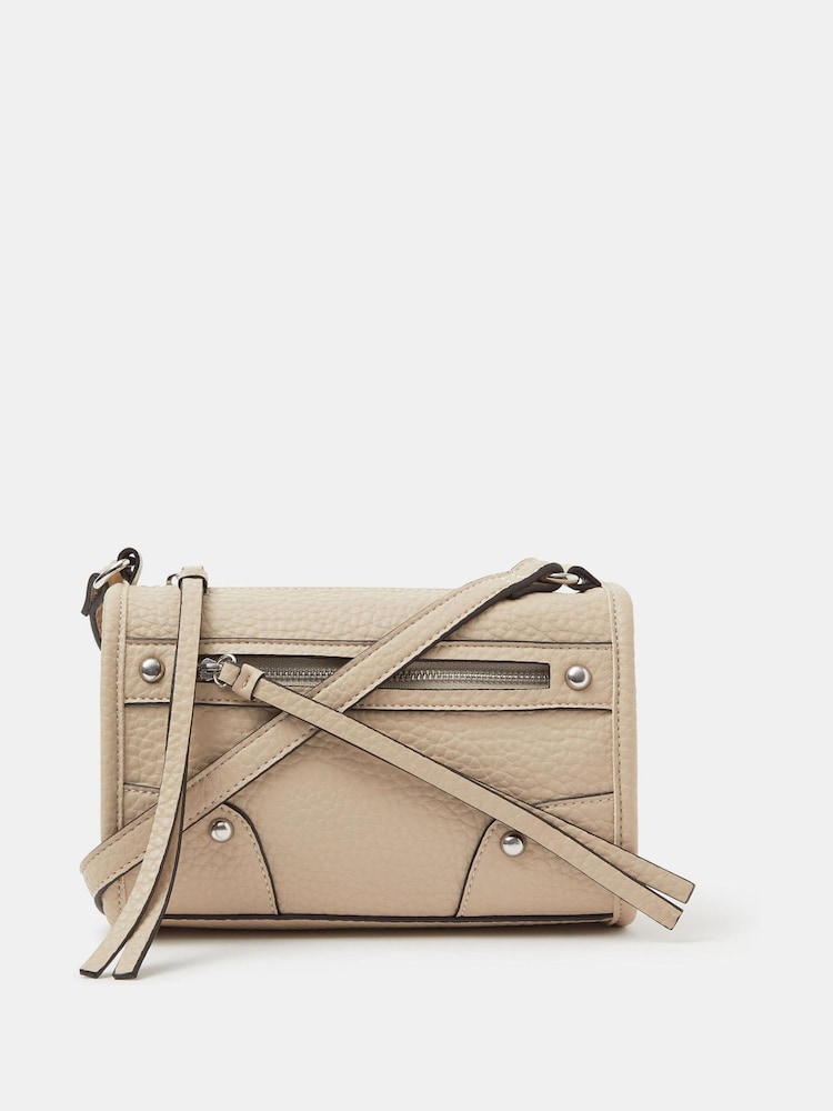 Accessorize Cream Faux Leather Crossbody Bag - Image 1 of 3