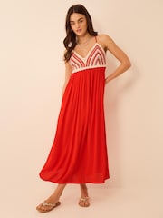 Accessorize Stripe Crochet Midi Dress - Bild 1 von 4