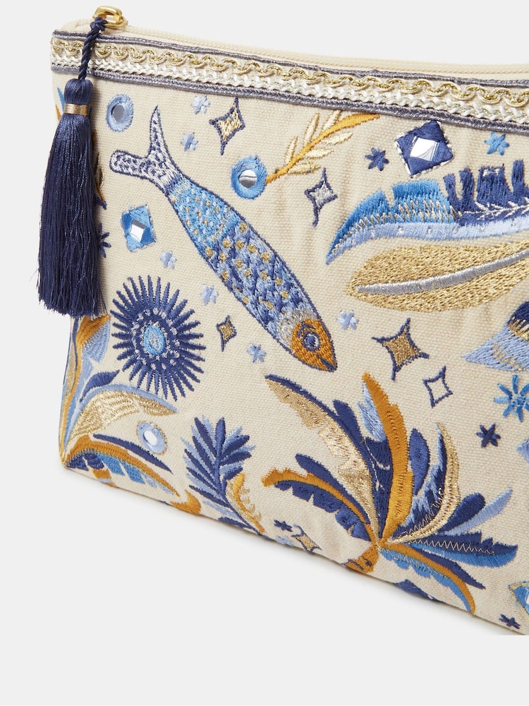 Accessorize Embroidered Tropical Fish Pouch - 画像 2 / 2