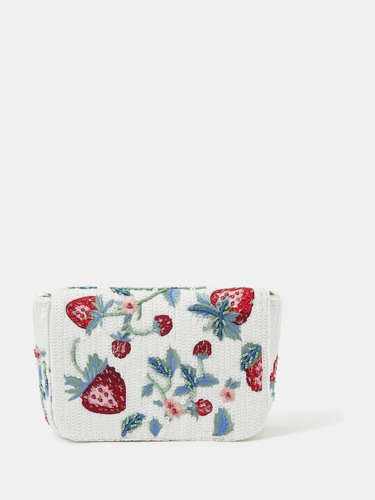 Accessorize Red Strawberry Beaded Crossbody Bag - Image 1 of 3 Accessorize Red Strawberry Beaded Crossbody Bag - Image 1 of 3