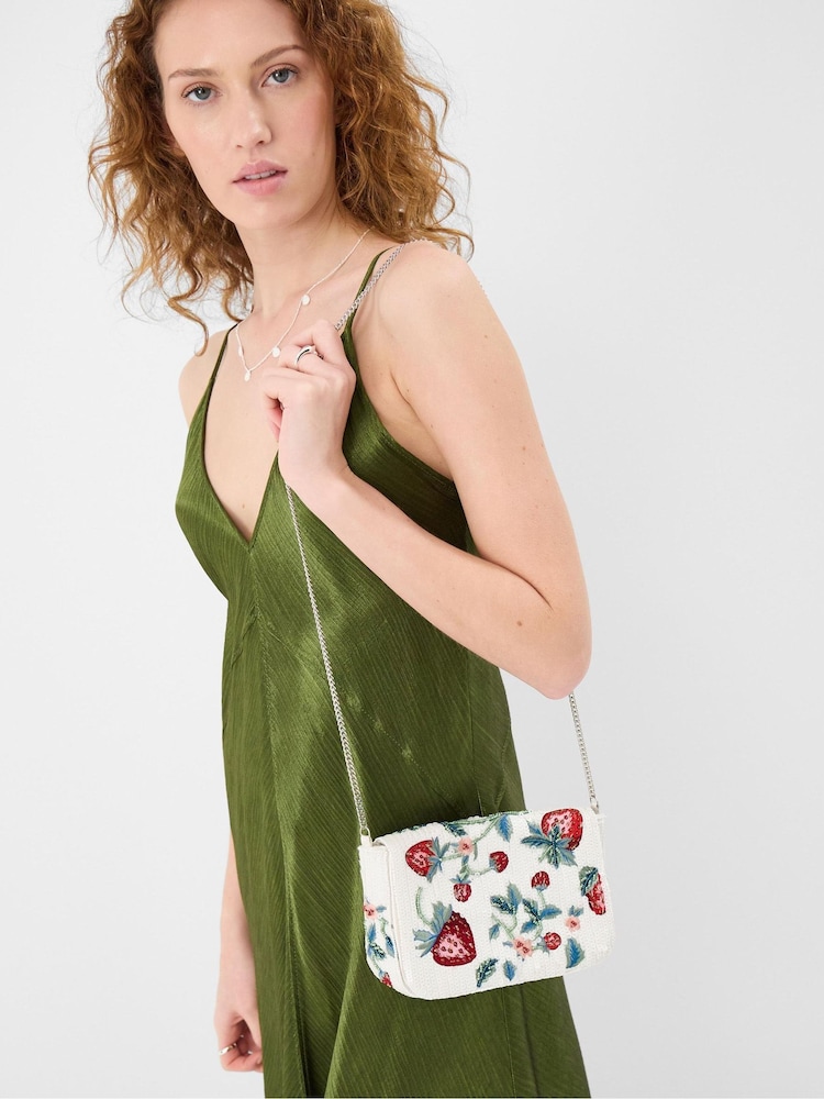 Accessorize Red Strawberry Beaded Crossbody Bag - Image 3 of 3 Accessorize Red Strawberry Beaded Crossbody Bag - Image 3 of 3