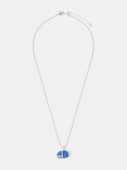 Accessorize Silver Sterling Silver-Plated Blue Quartz Pendant Necklace - Image 1 of 2