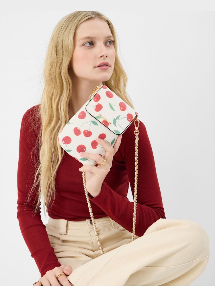 Accessorize Cream Cherry Print Phone Bag - Image 3 of 3 Accessorize Cream Cherry Print Phone Bag - Image 3 of 3