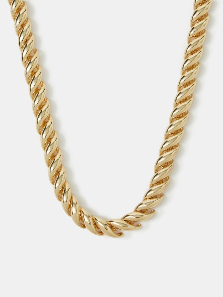 Accessorize 14ct Gold-Plated Twisted Wave Necklace - Imaginea 1 din 2