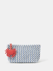 Accessorize Blue Crab Charm Macrame Clutch Bag - Image 1 of 3