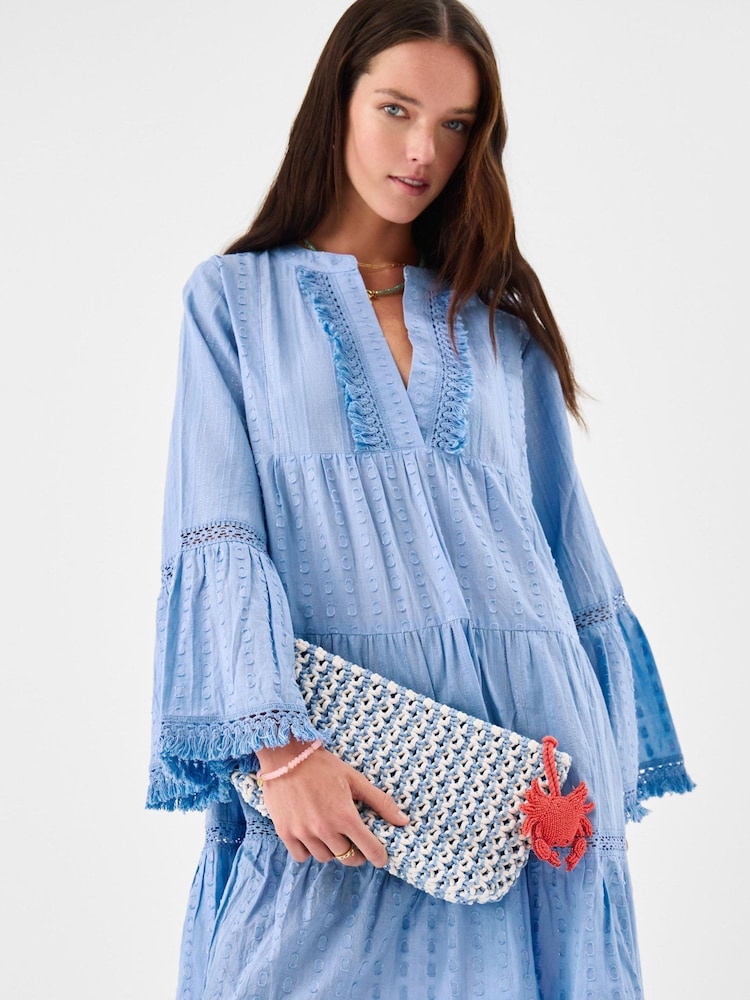 Accessorize Blue Crab Charm Macrame Clutch Bag - Image 3 of 3
