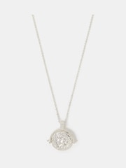 Accessorize Silver Sterling Silver-Plated Coin Spinner Pendant Necklace - Image 1 of 2