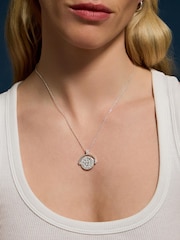 Accessorize Silver Sterling Silver-Plated Coin Spinner Pendant Necklace - Image 2 of 2